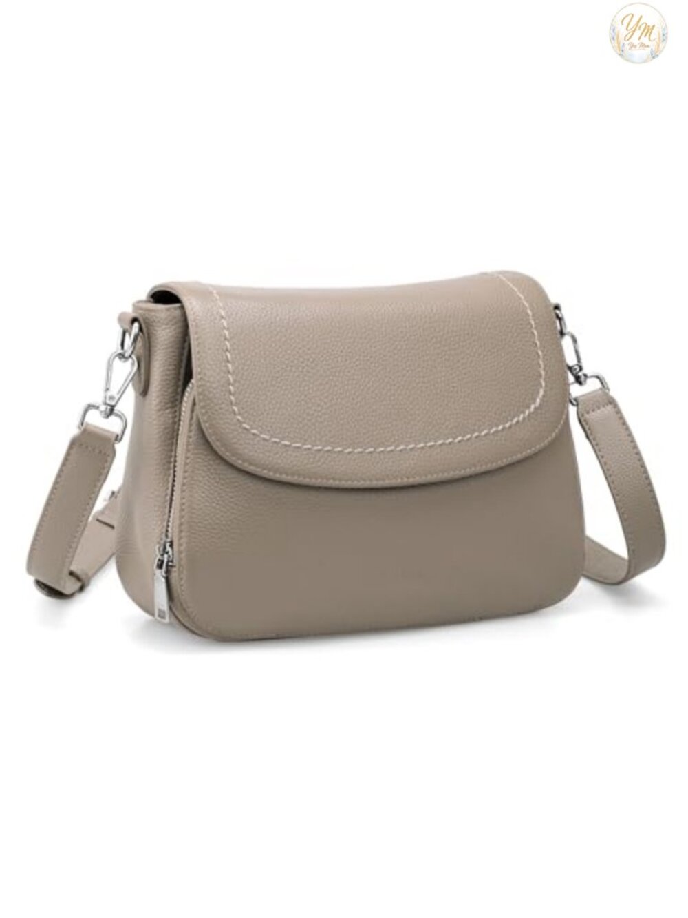 Genuine Leather Saddle Crossbody Bag with RFID Wallet